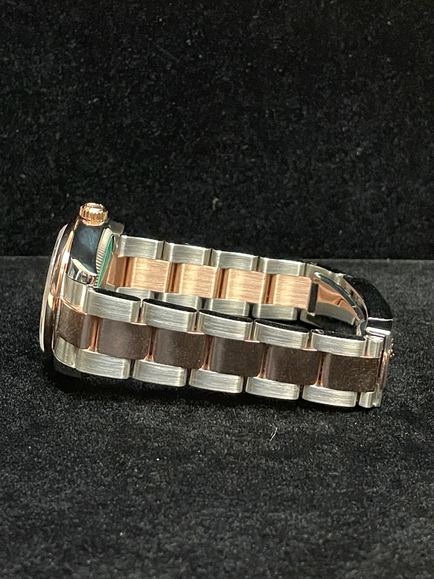 2014 Rolex Datejust Midsize 178241 Black Roman TT 18kt Oyster Rose W Papers 31mm