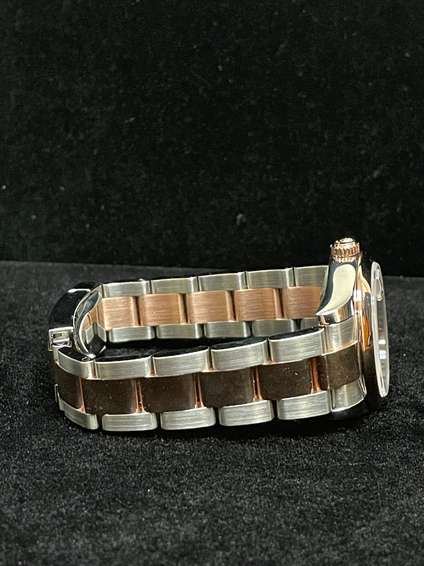 2014 Rolex Datejust Midsize 178241 Black Roman TT 18kt Oyster Rose W Papers 31mm
