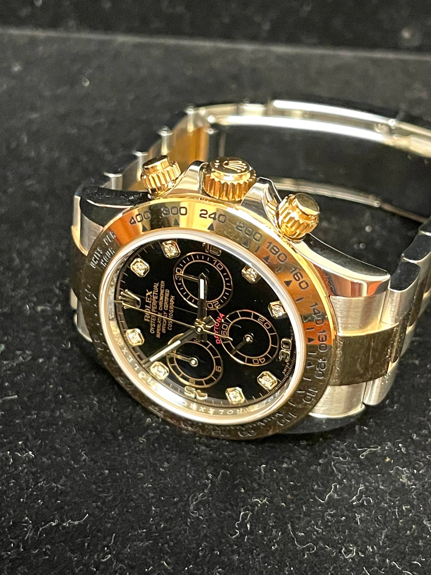 OH Rolex Daytona 116503 Black Diamond Dial TT Oyster With Papers 40mm