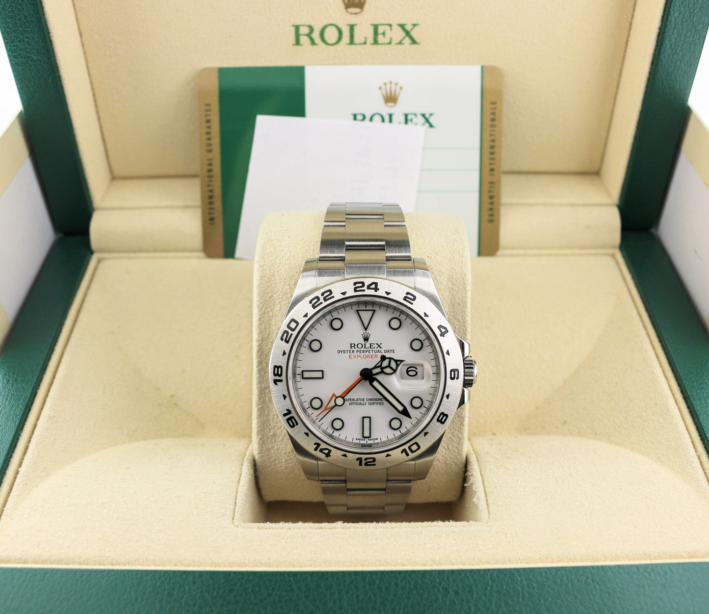2016 Rolex Explorer II 216570 Polar White Polar Dial SS Oyster With Papers 42mm