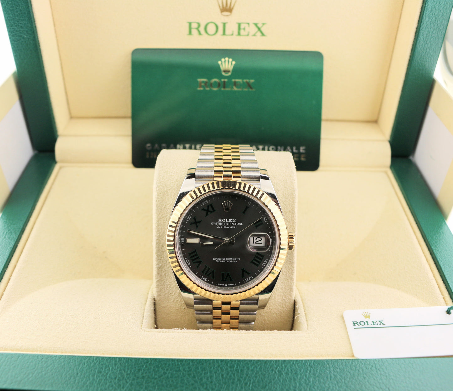 2021 Rolex Datejust 126333 Wimbledon Dial TT 18kt Jubilee With Papers 41mm