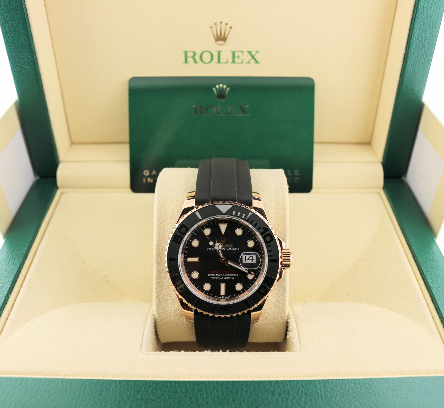2021 Rolex Yacht-Master 126655 Black Dial RG 18kt OysterFlex With Papers 40mm