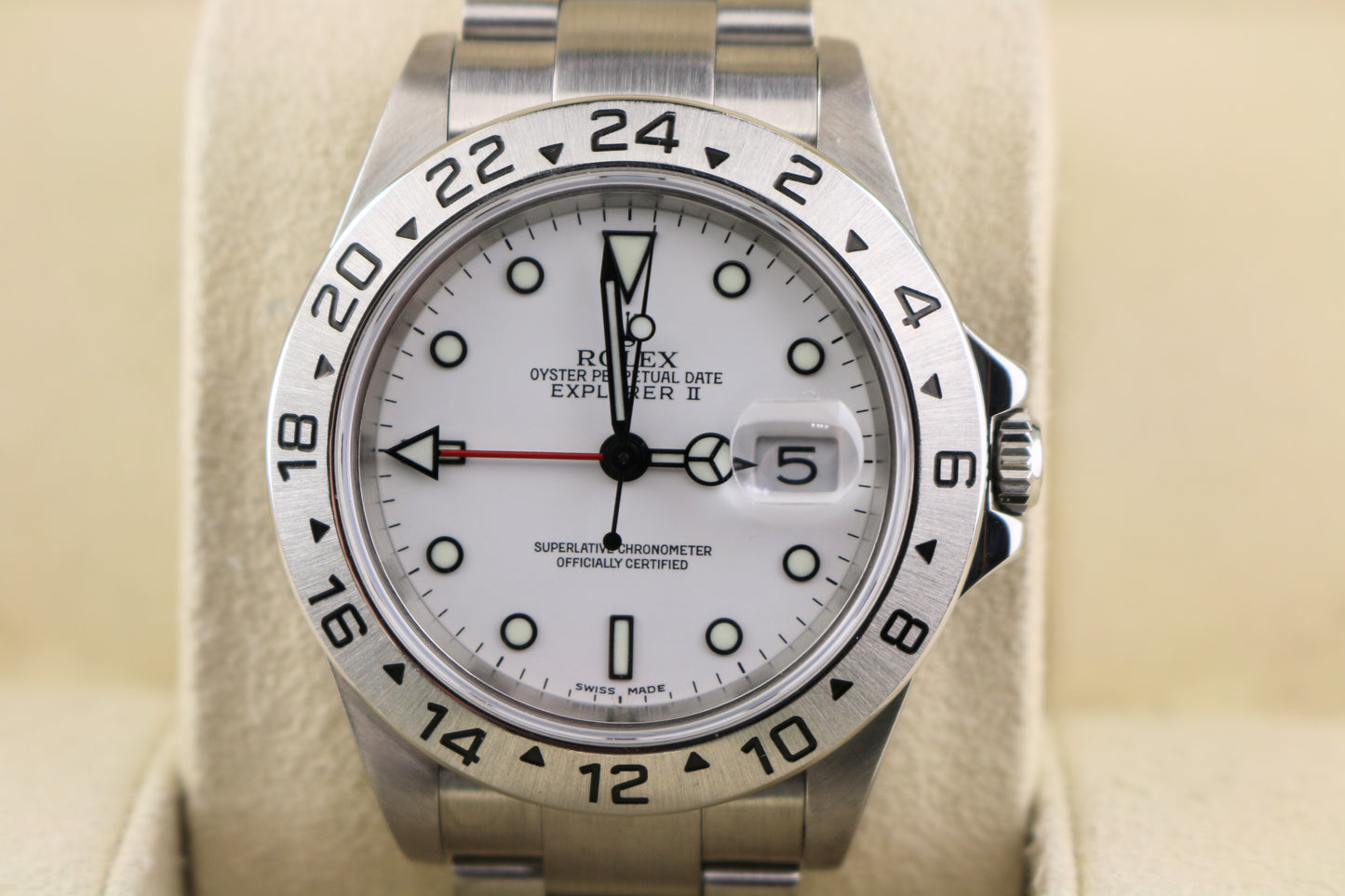 2001 Rolex Explorer II 16570 SEL White Polar Dial SS Oyster No Papers 40mm
