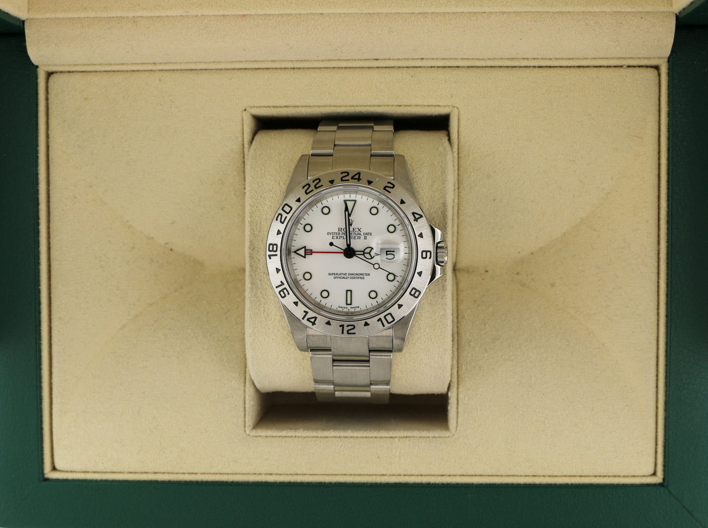 2001 Rolex Explorer II 16570 SEL White Polar Dial SS Oyster No Papers 40mm