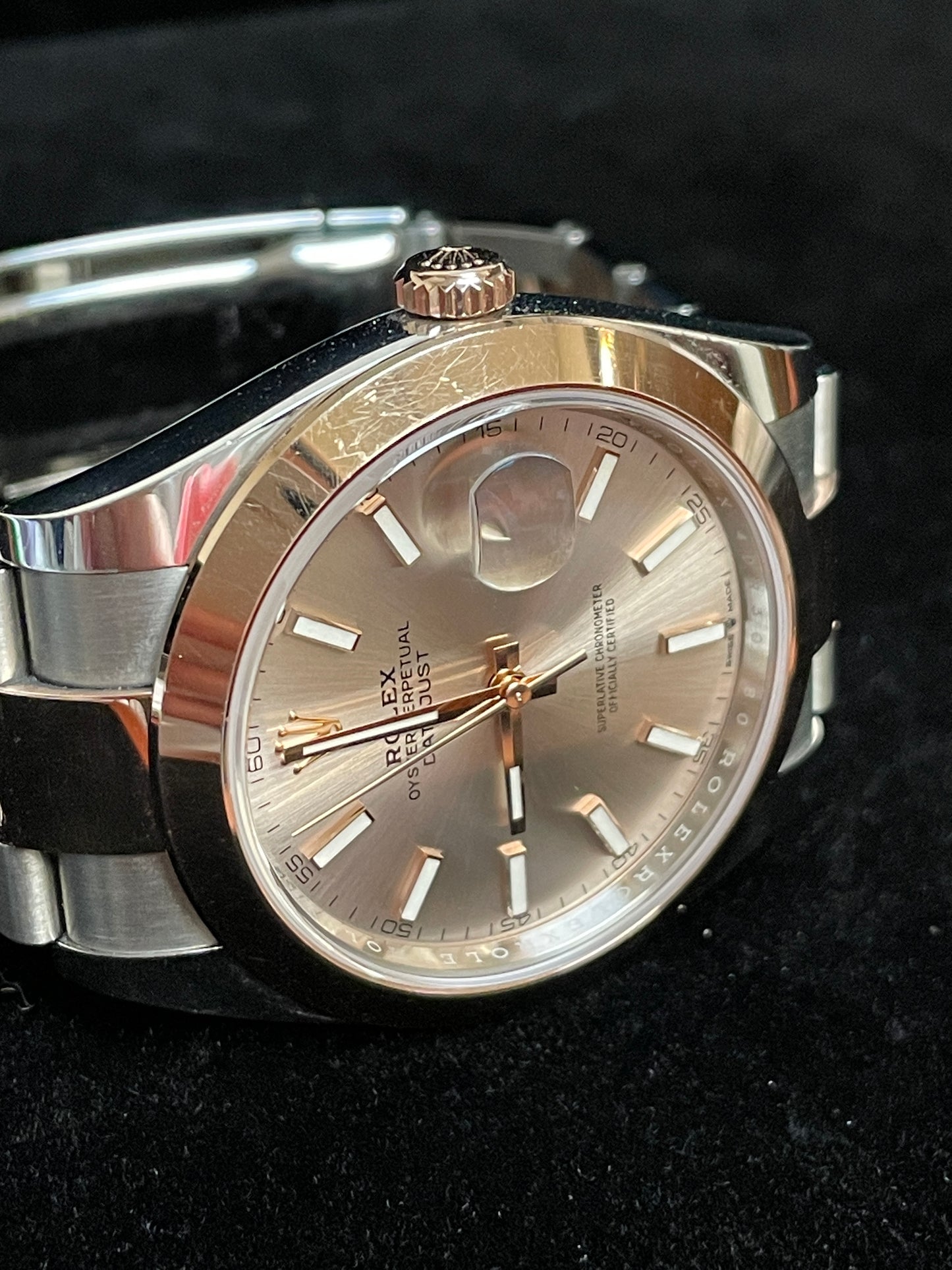 2022 Rolex Datejust 126301 Sundust Dial TT Rose Gold Oyster With Papers 41mm