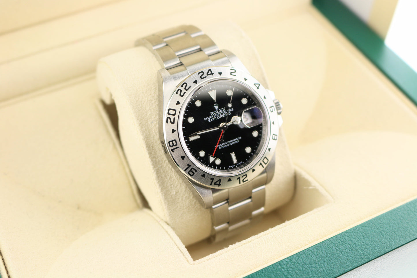 Unworn NOS 2009 Rolex Explorer II Stickered 16570 Black Dial SS No Papers 40mm