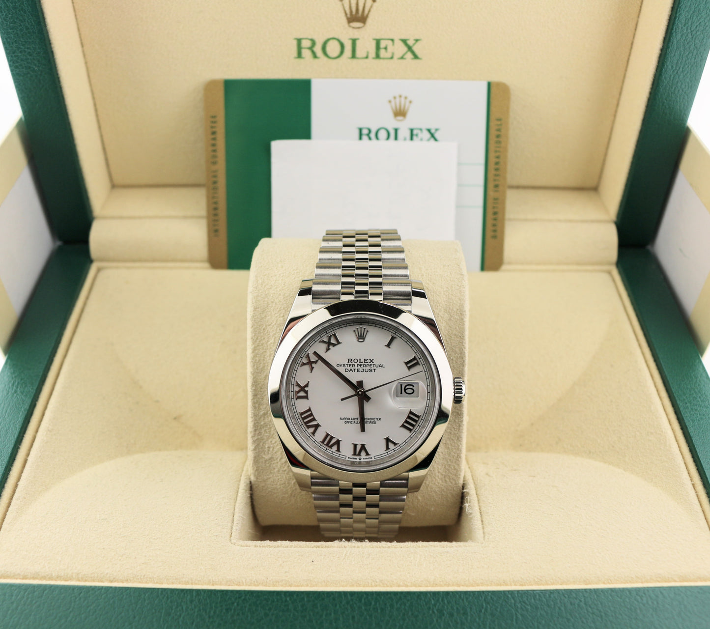 2019 Rolex Datejust 126300 White Roman Dial SS Jubilee WIth Papers 41mm