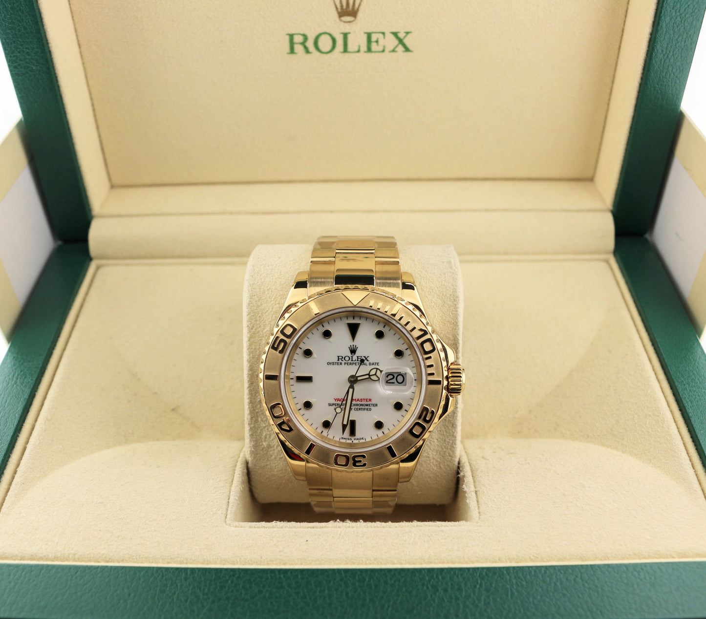 2002 Rolex Yacht-Master 16628 White Dial 18kt YG Oyster No Papers 40mm