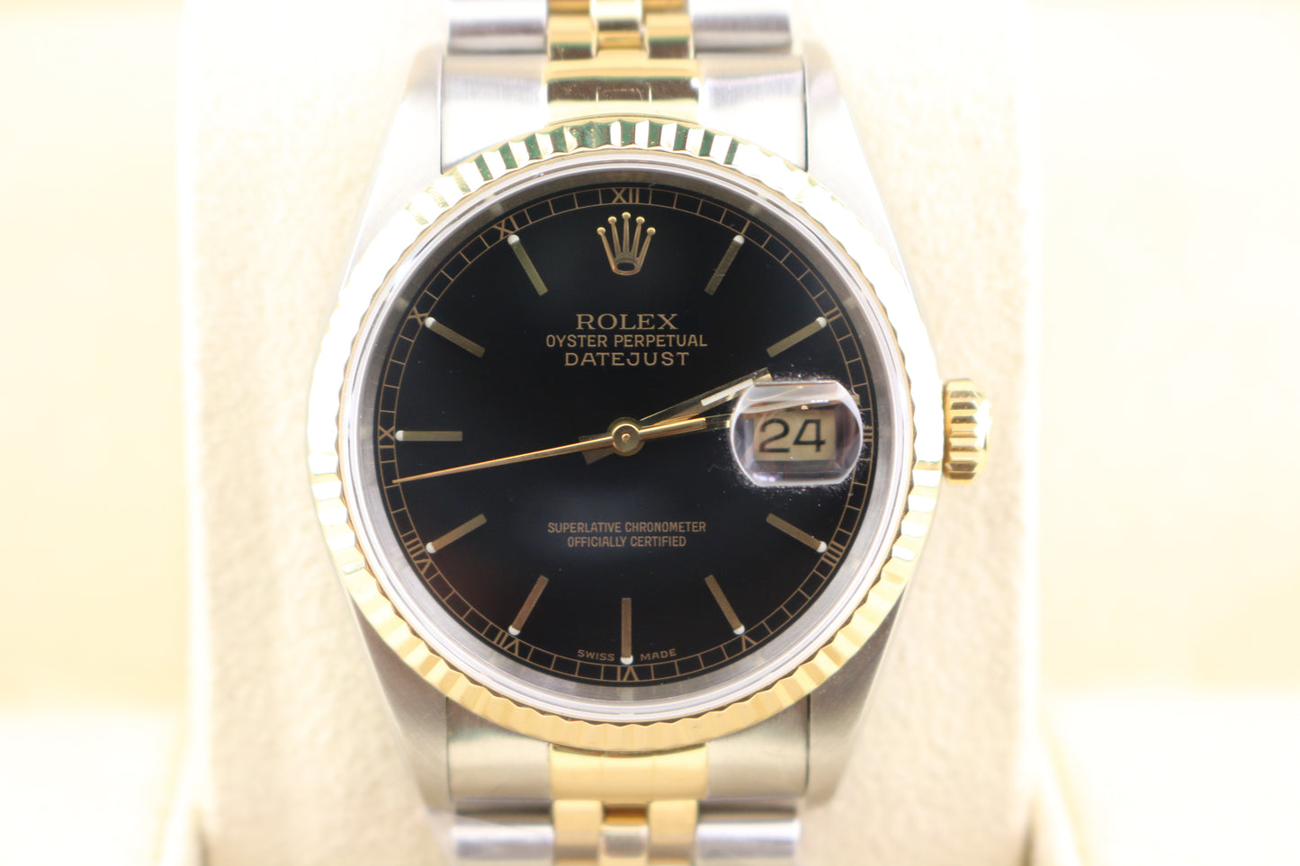 2000 Rolex Datejust 16233 Black Dial TT Jubilee No Papers 2026 RSC Warranty 36mm