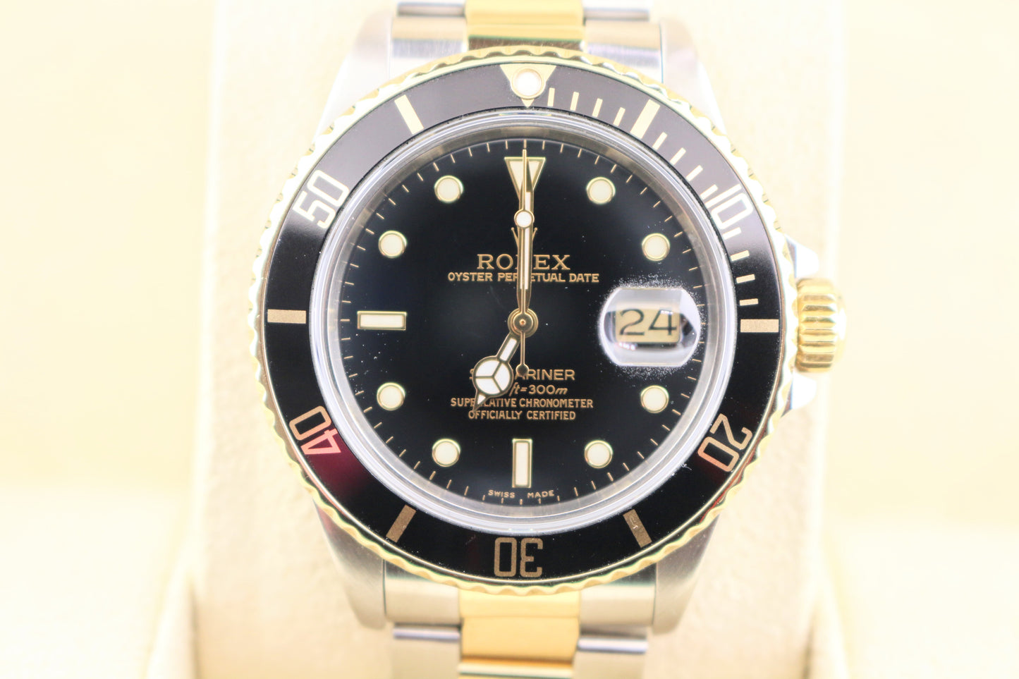 1985 Rolex Submariner Date 16803 Black Dial TT 18kt Oyster No Papers 40mm