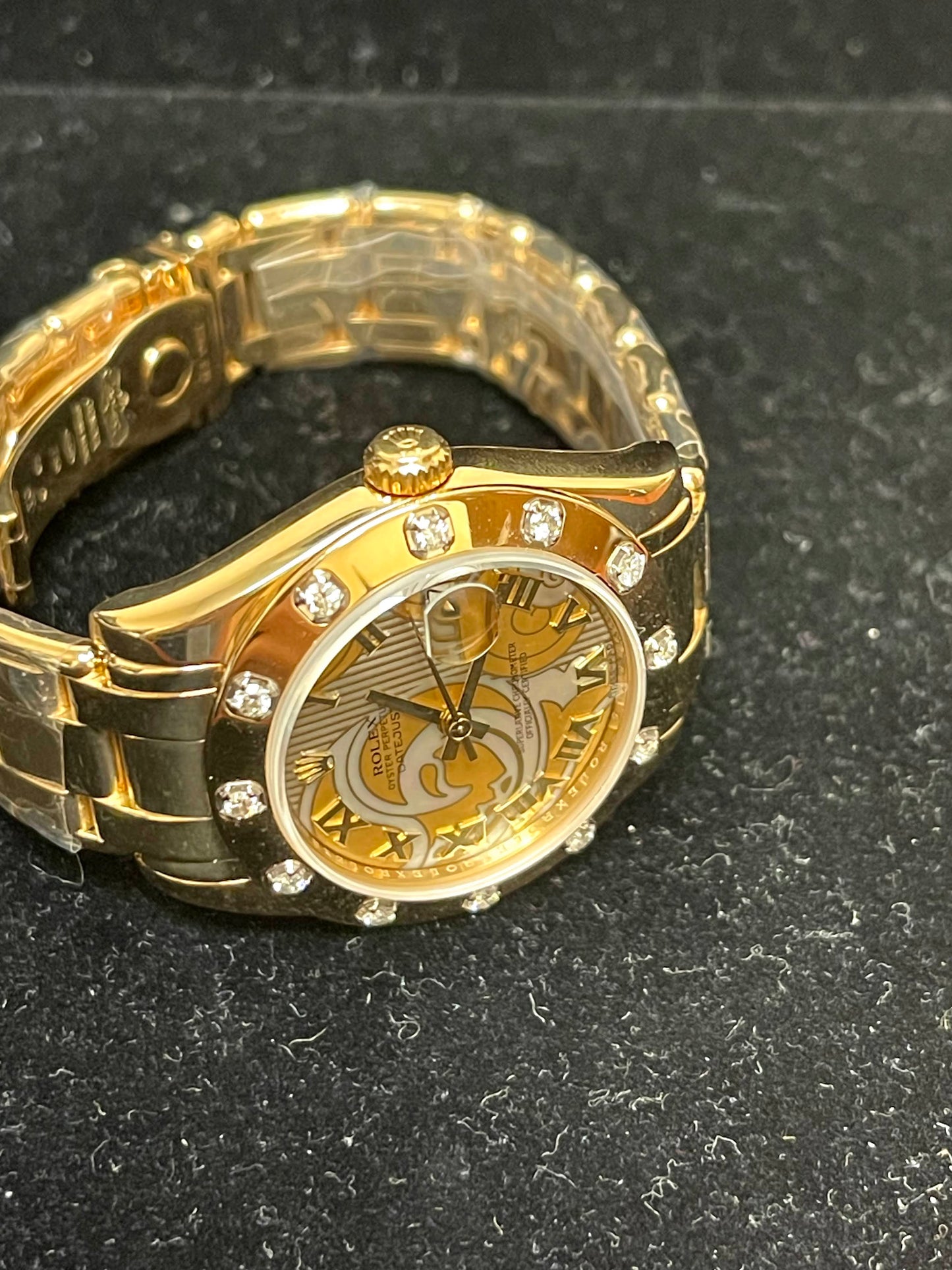 2010 Rolex Datejust 81318 Factory Gold Dust Dream MOP Pearlmaster W/Papers 34mm