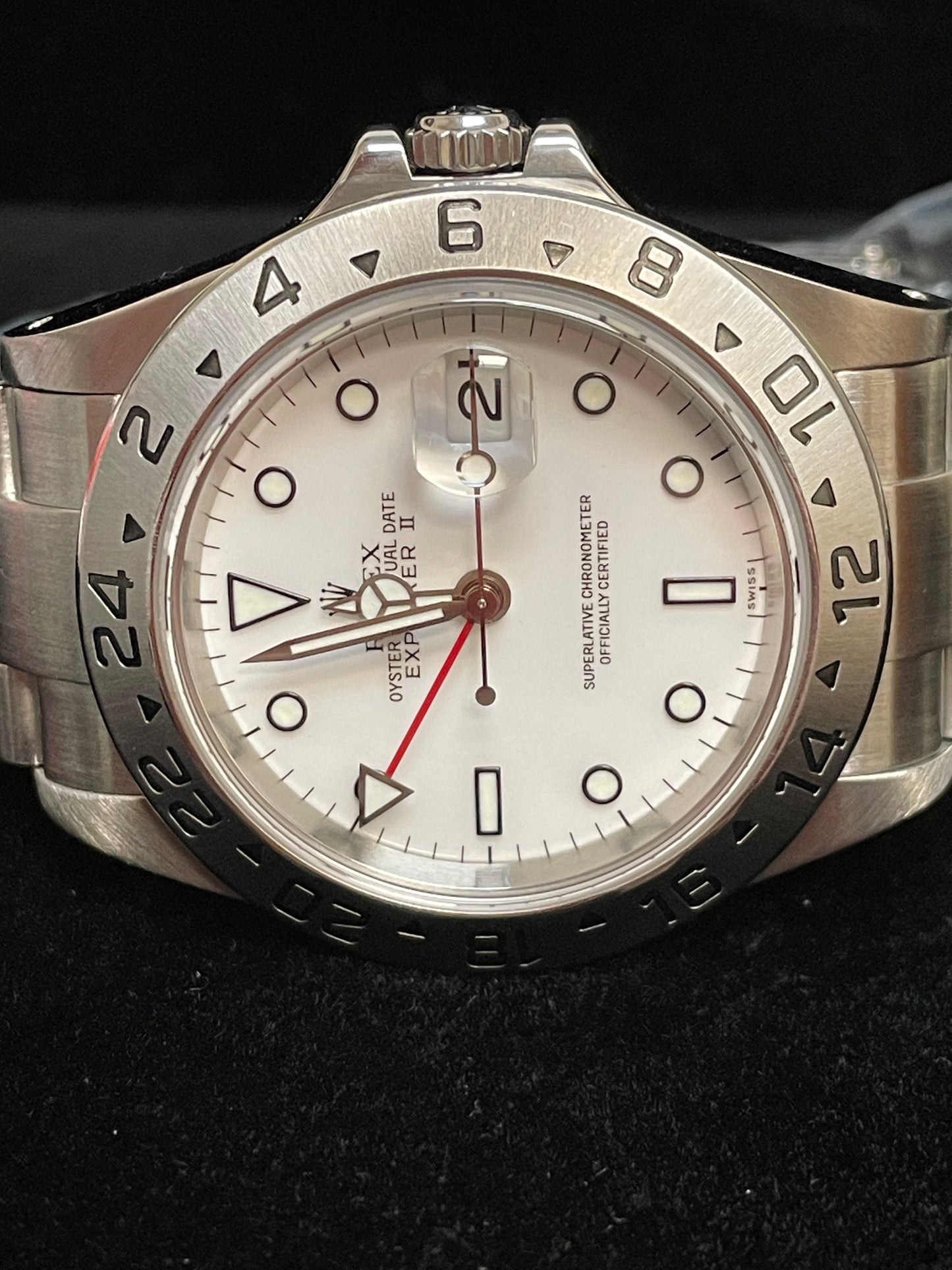 Rolex Explorer II 16570 SEL White Polar Dial SS Oyster With Papers 40mm