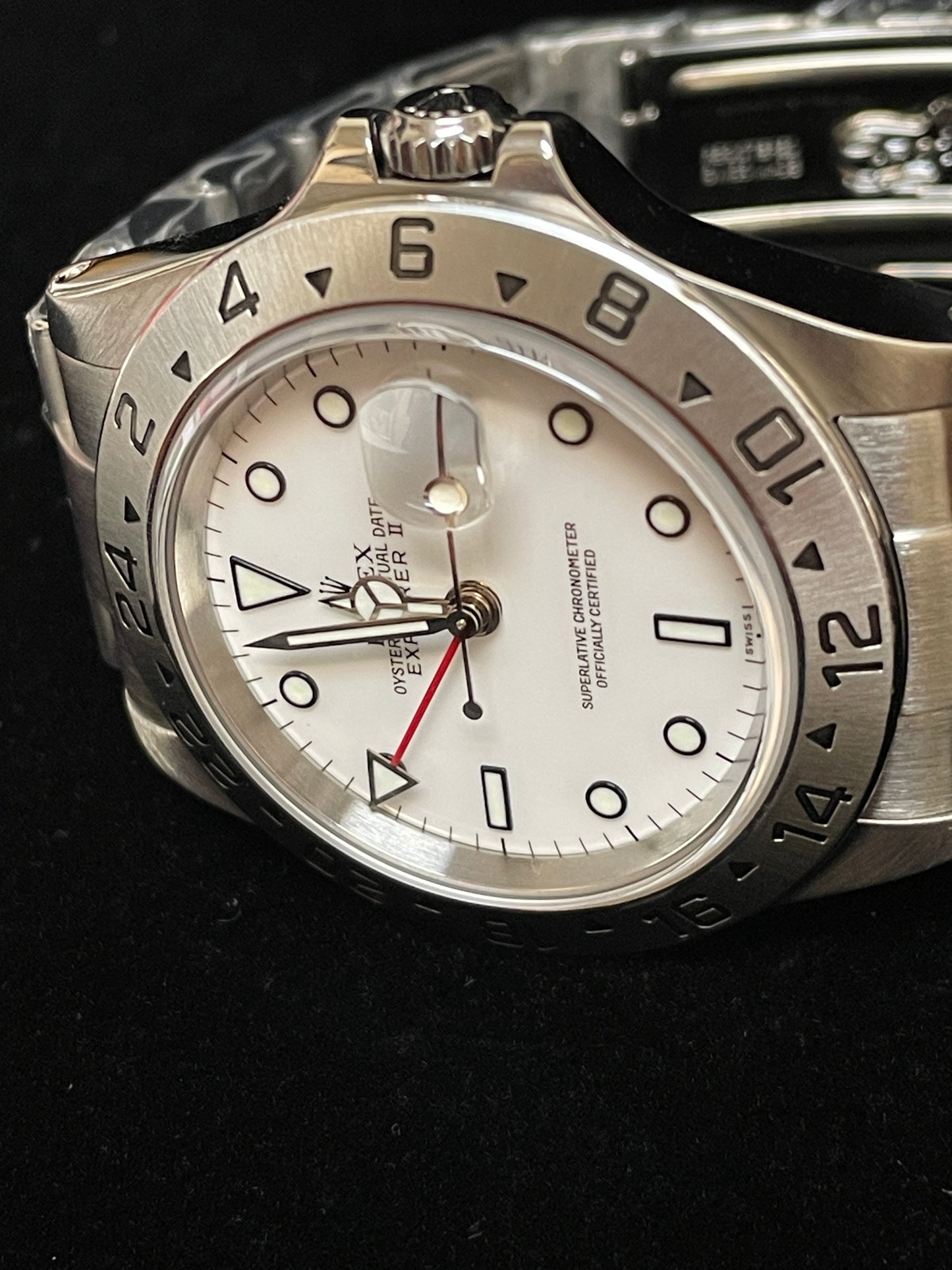 Rolex Explorer II 16570 SEL White Polar Dial SS Oyster With Papers 40mm