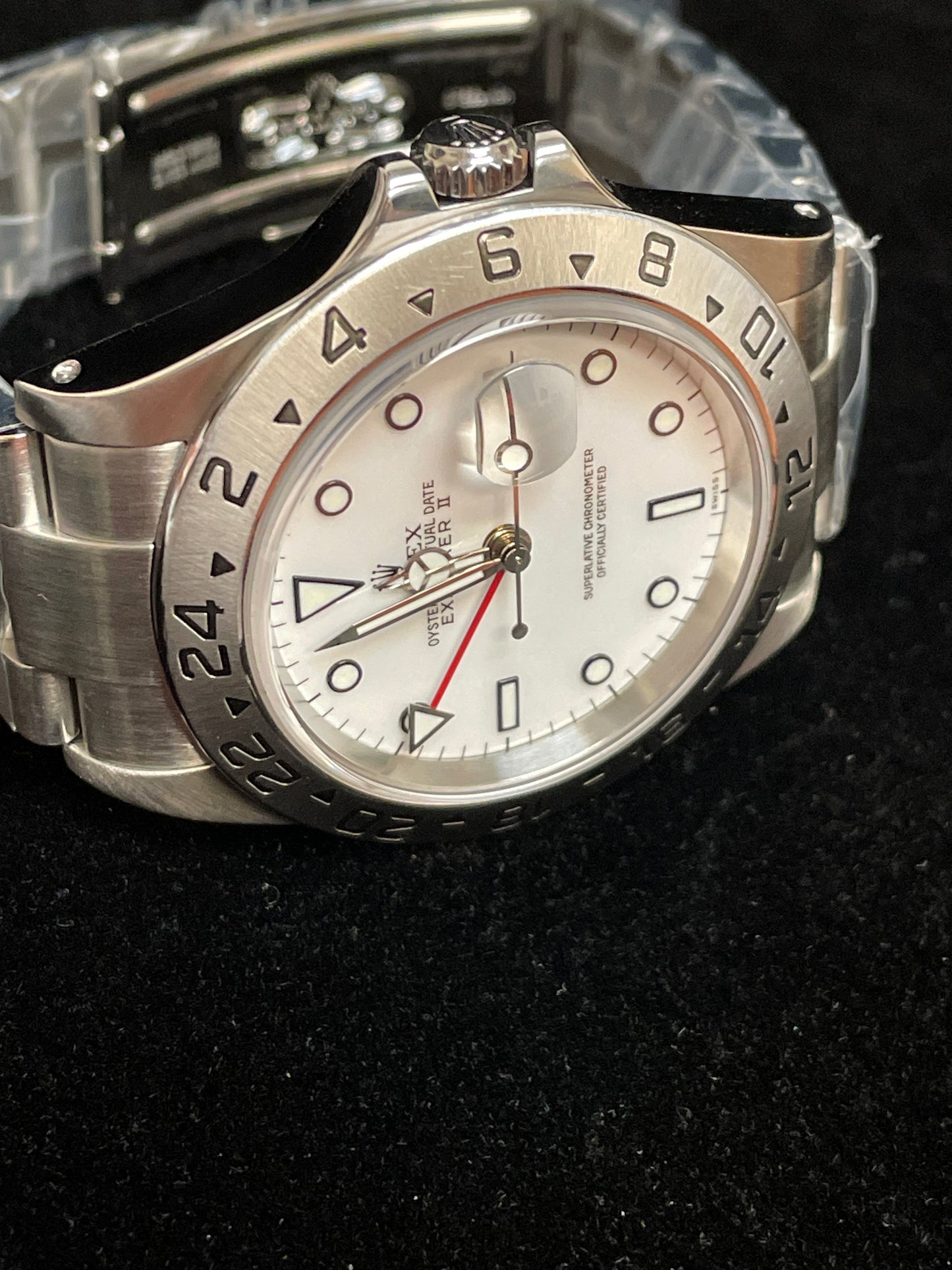 Rolex Explorer II 16570 SEL White Polar Dial SS Oyster With Papers 40mm