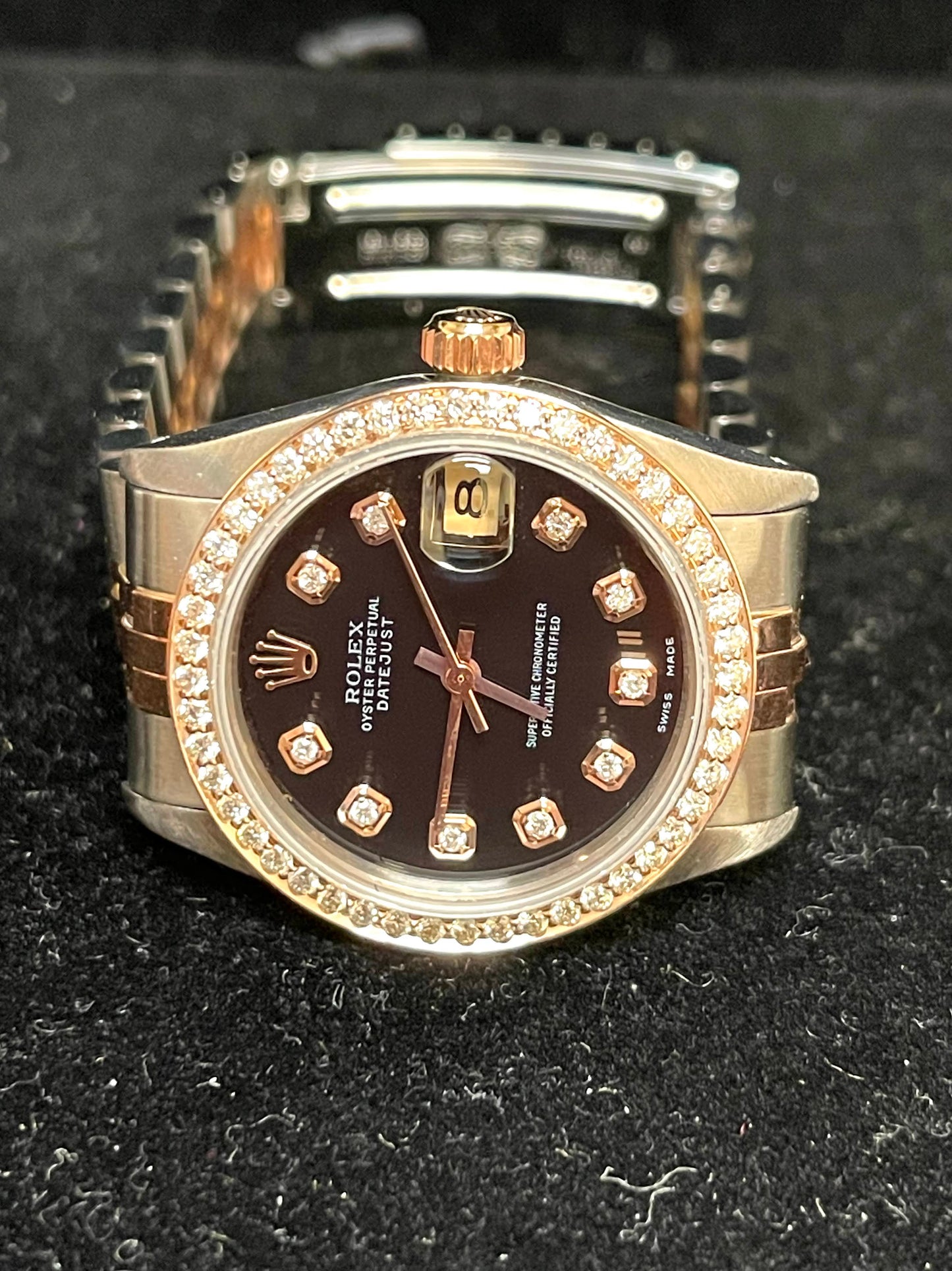 1983 Rolex Midsize Datejust 6824 Black Diamond Dial + Bezel No Papers 31mm