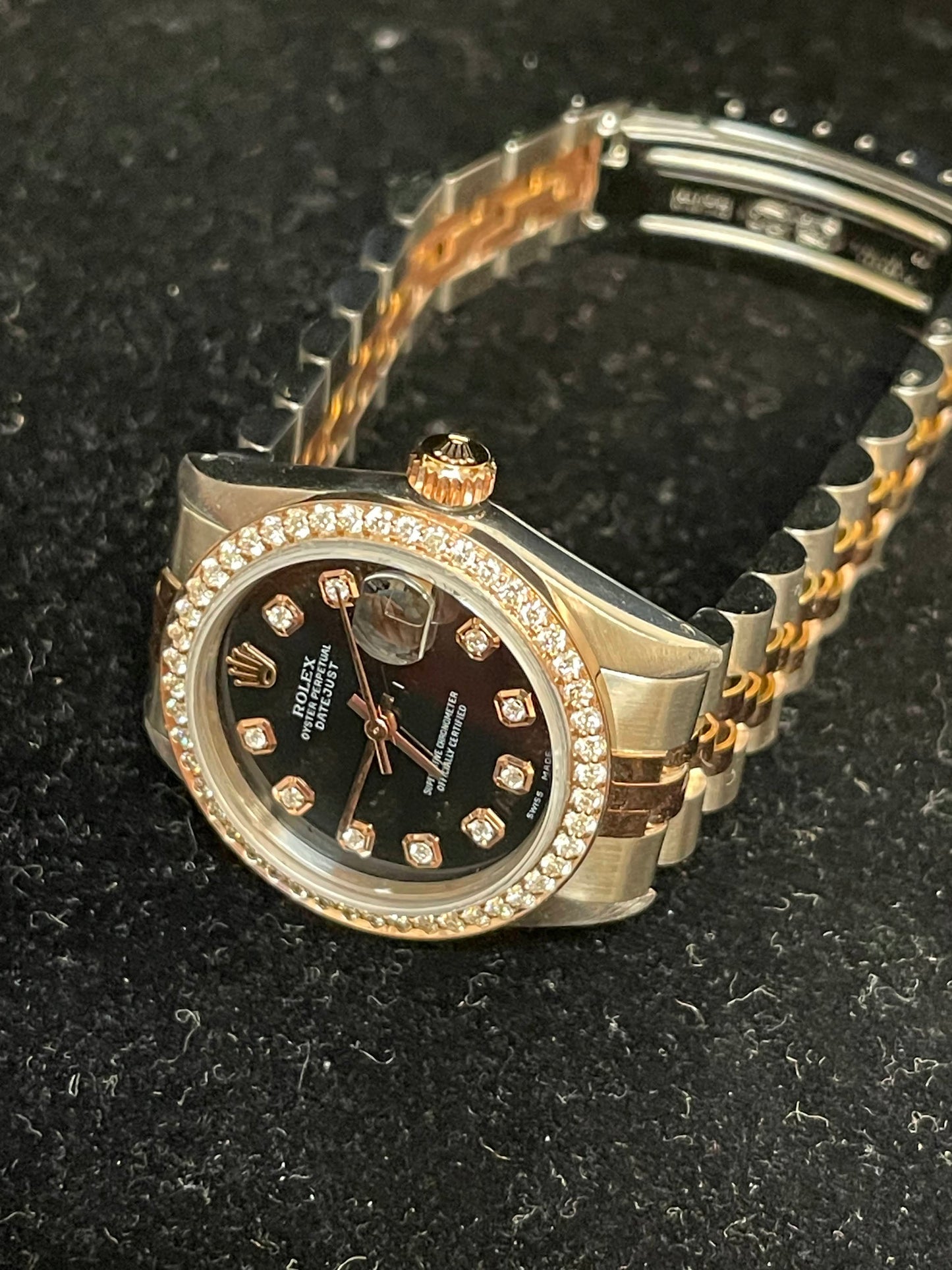 1983 Rolex Midsize Datejust 6824 Black Diamond Dial + Bezel No Papers 31mm