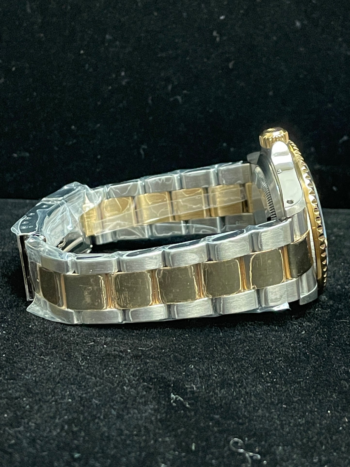 2001 Rolex Submariner Gold Through 16613 Blue Dial TT Oyster With Papers 40mm