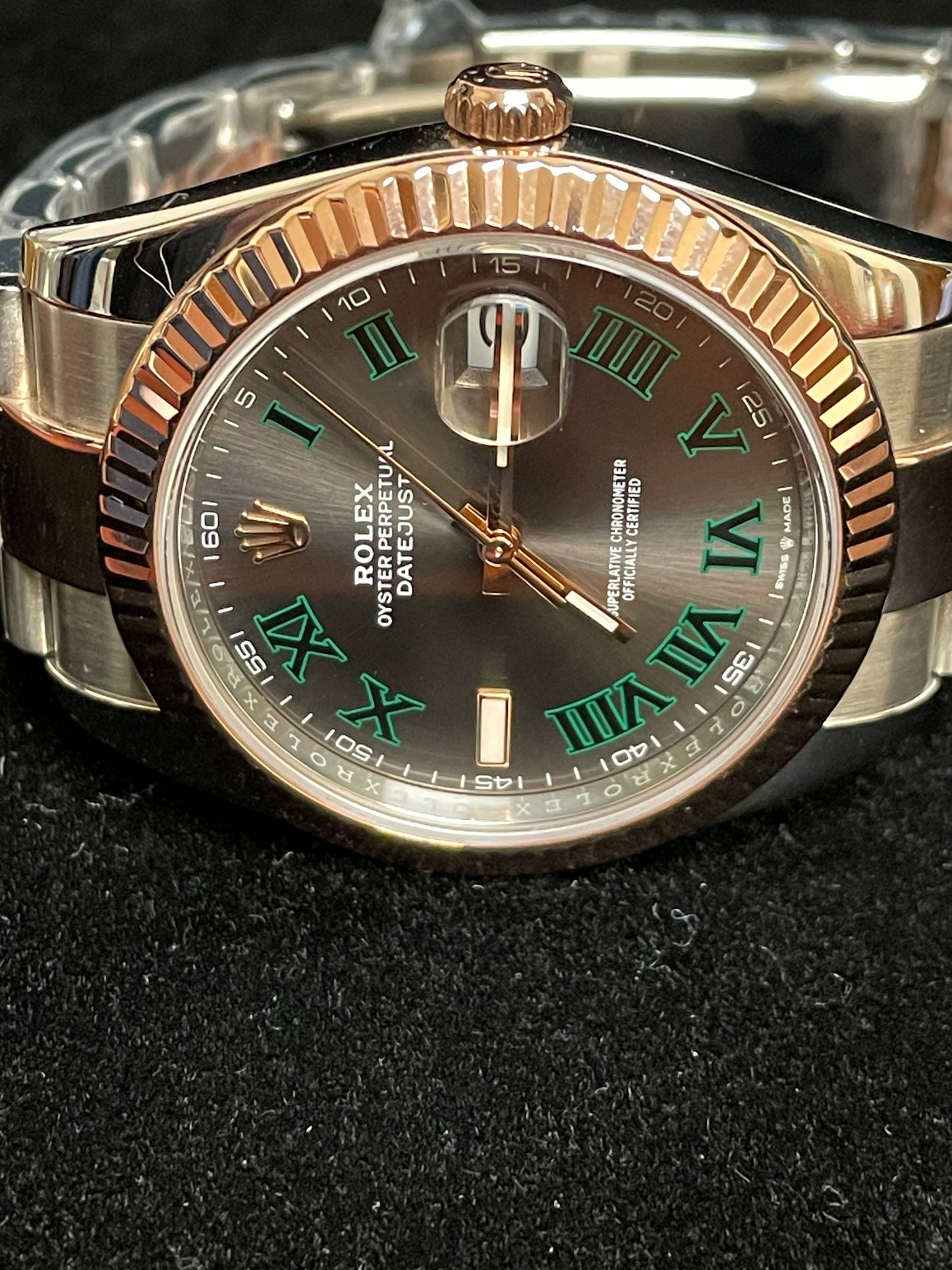 2020 Rolex Datejust 126331 Wimbledon Rose Dial TT Rose Gold With Papers 41mm