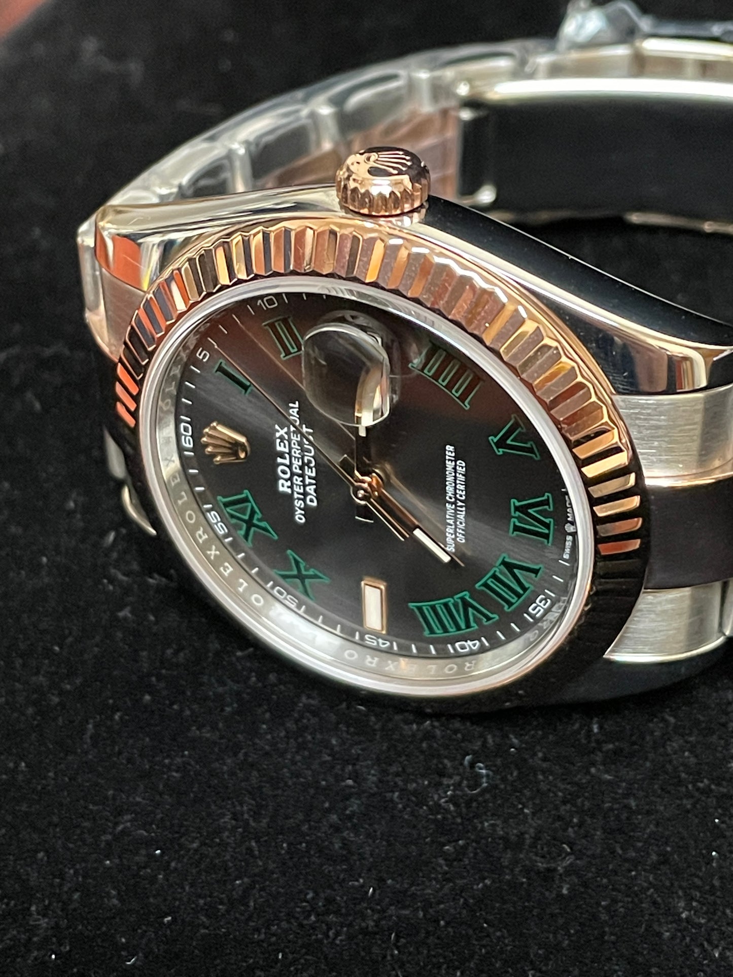 2020 Rolex Datejust 126331 Wimbledon Rose Dial TT Rose Gold With Papers 41mm