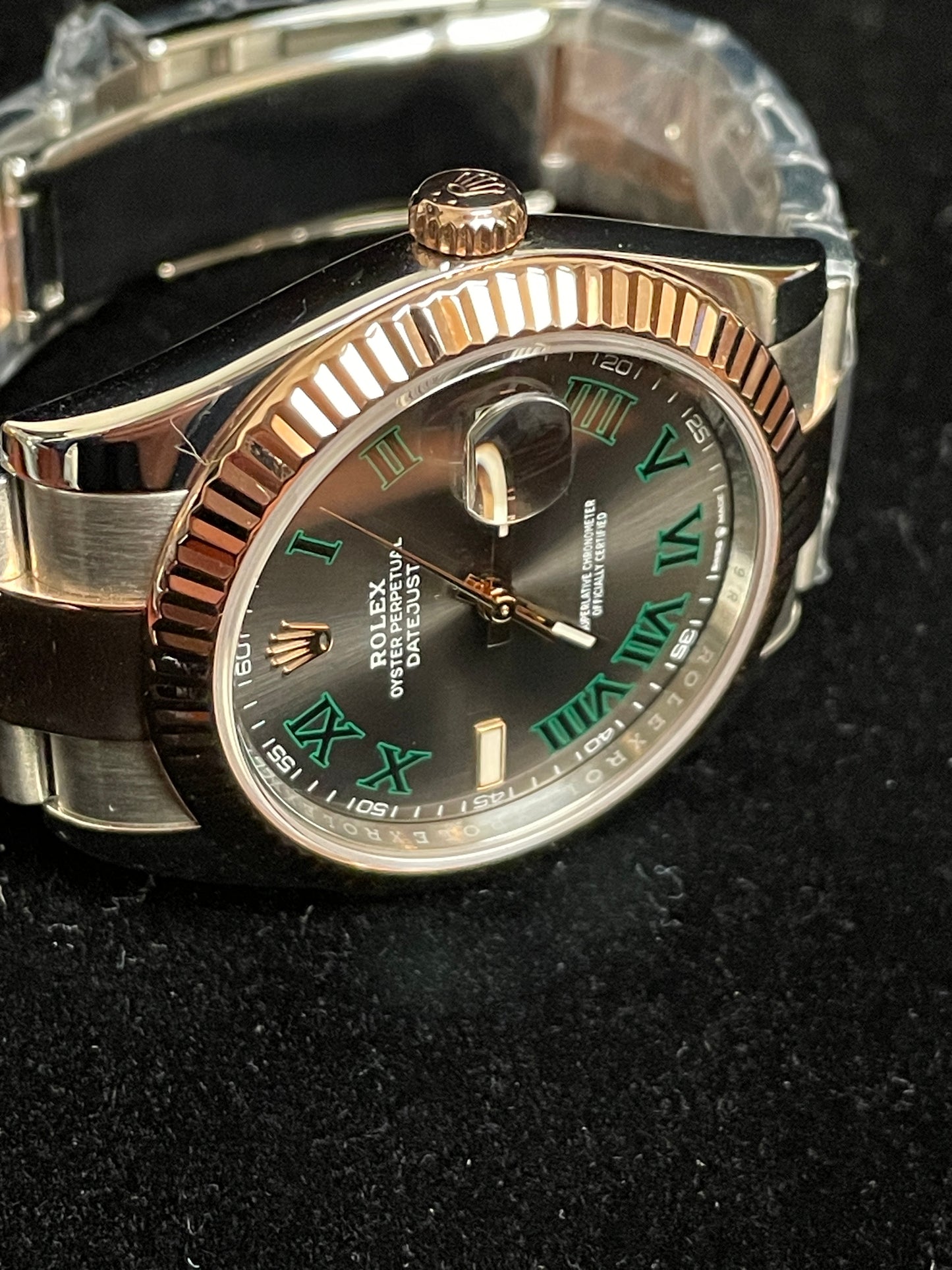2020 Rolex Datejust 126331 Wimbledon Rose Dial TT Rose Gold With Papers 41mm