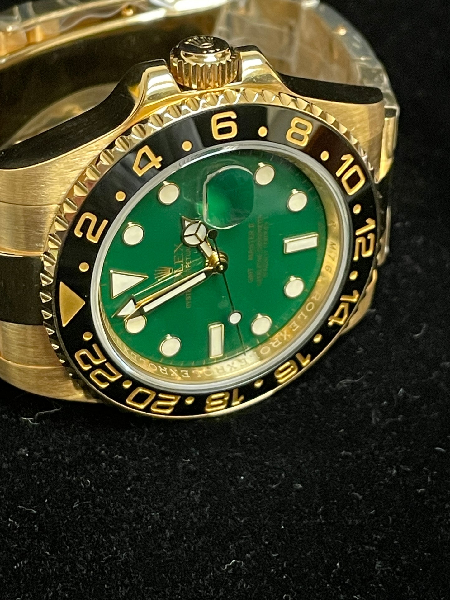 2015 Rolex GMT-Master II 116718 Green Money Dial 18kt YG Oyster No Papers 40mm
