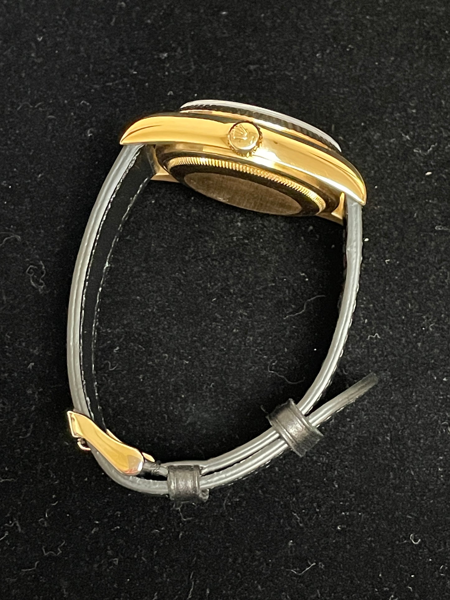 1987 Rolex Day-Date 18038 Black Diamond Black Leather Bracelet No Papers 36mm