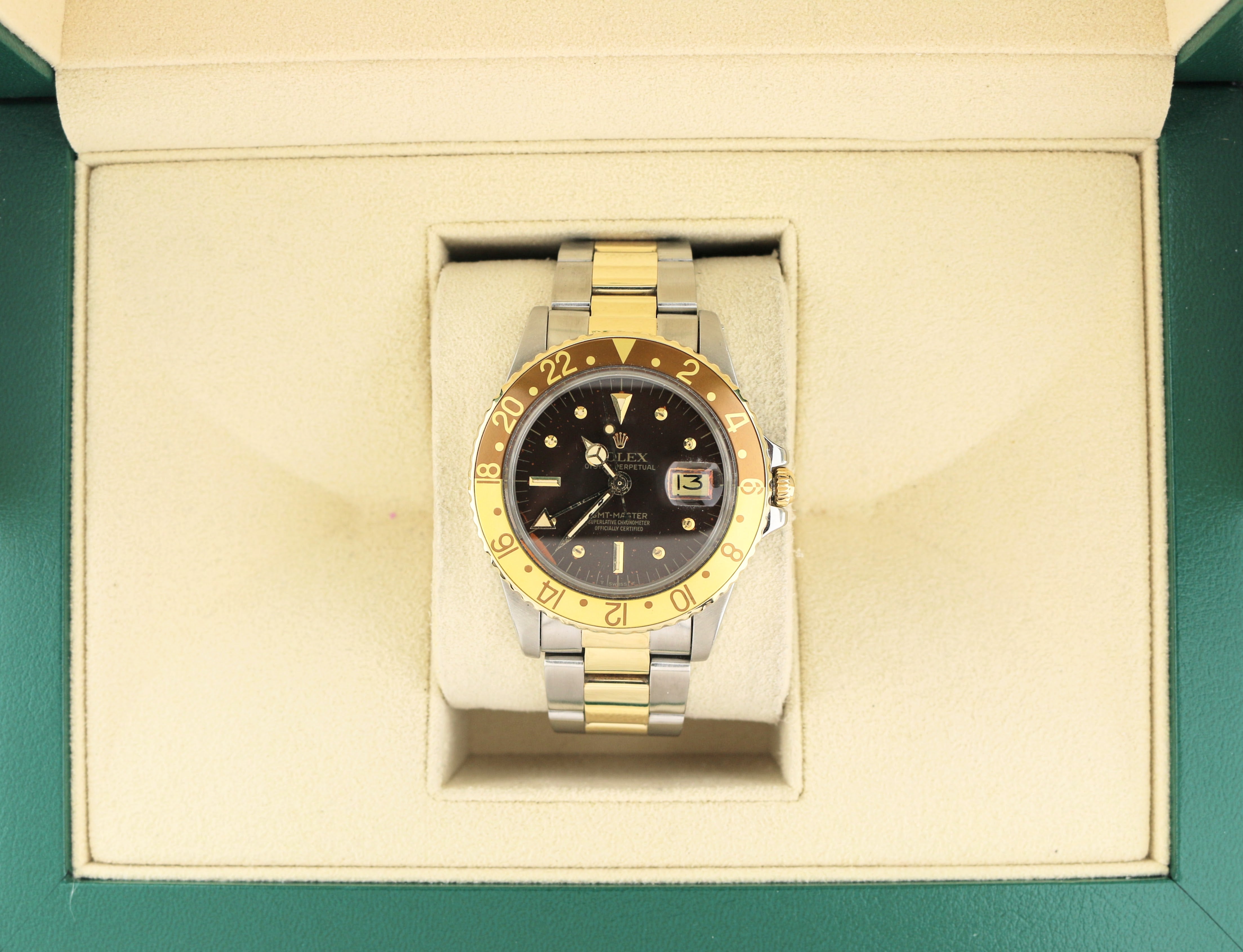 1979 Rolex GMT-Master Root Beer 1675 Brown Nipple Dial TT Oyster