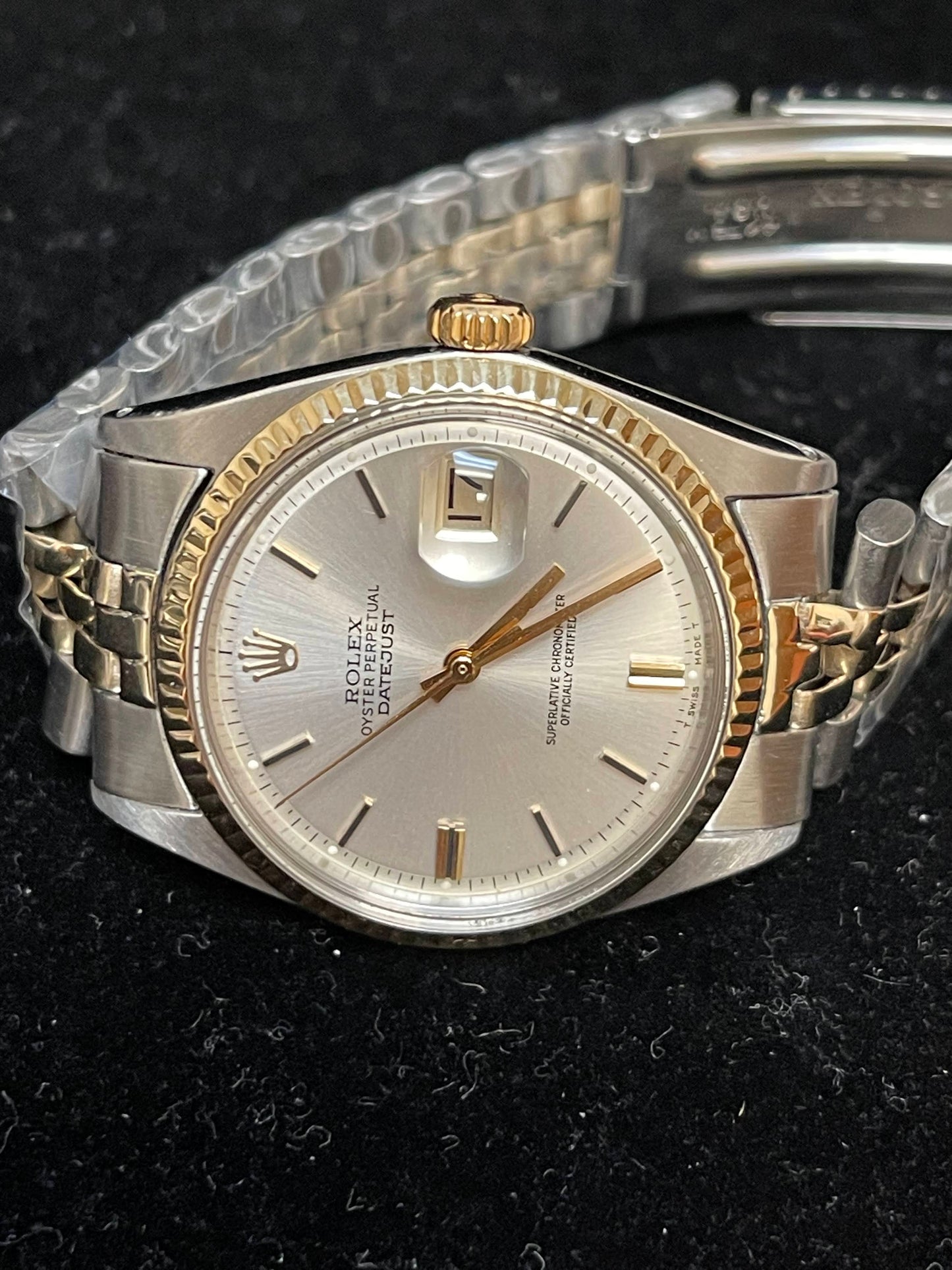 1963 Rolex Datejust 1601 Silver Stick Dial TT Jubilee No Papers 36mm