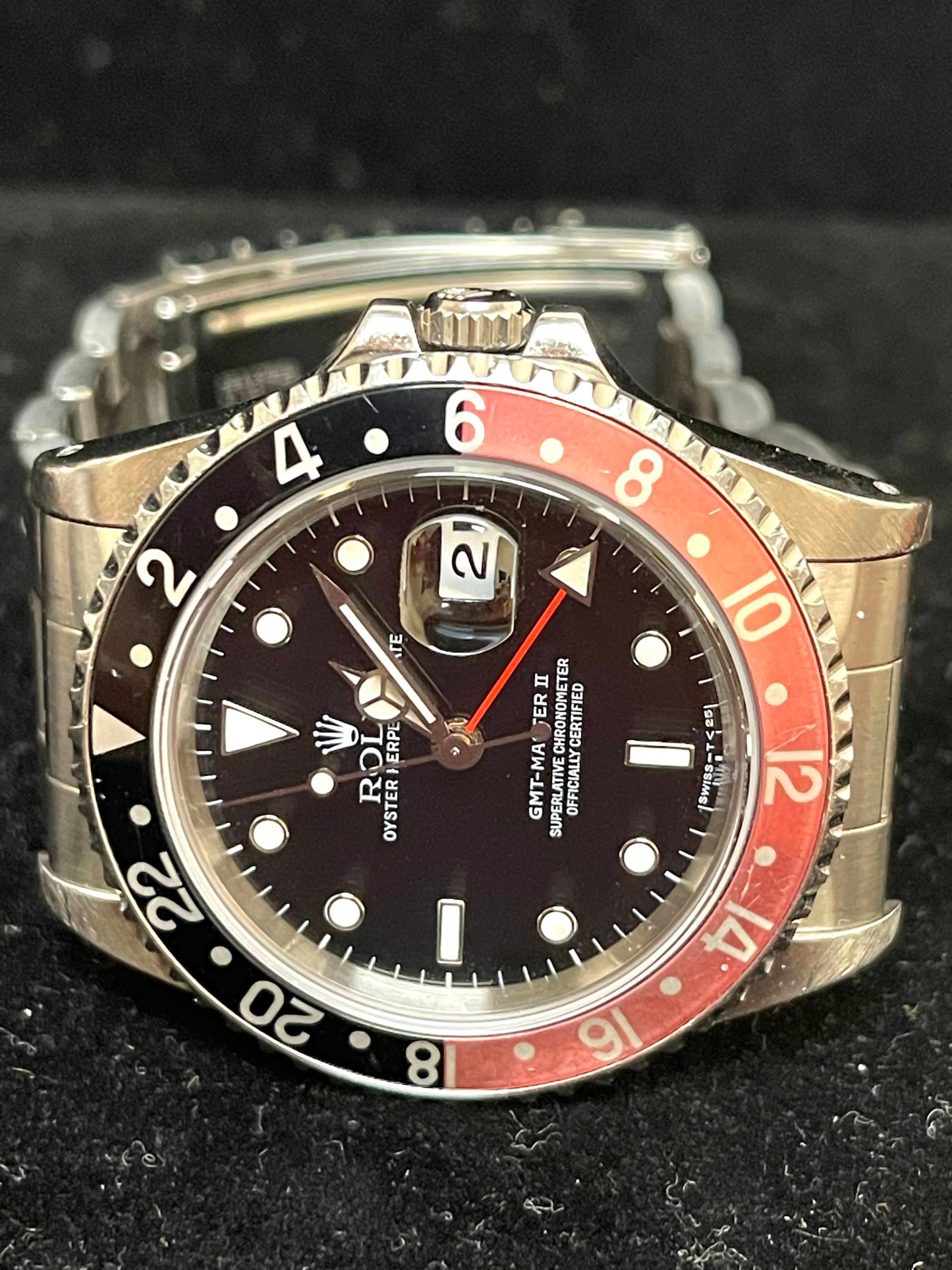 1997 Rolex GMT Master II Coke 16710 Black Dial SS Oyster With Papers 40mm