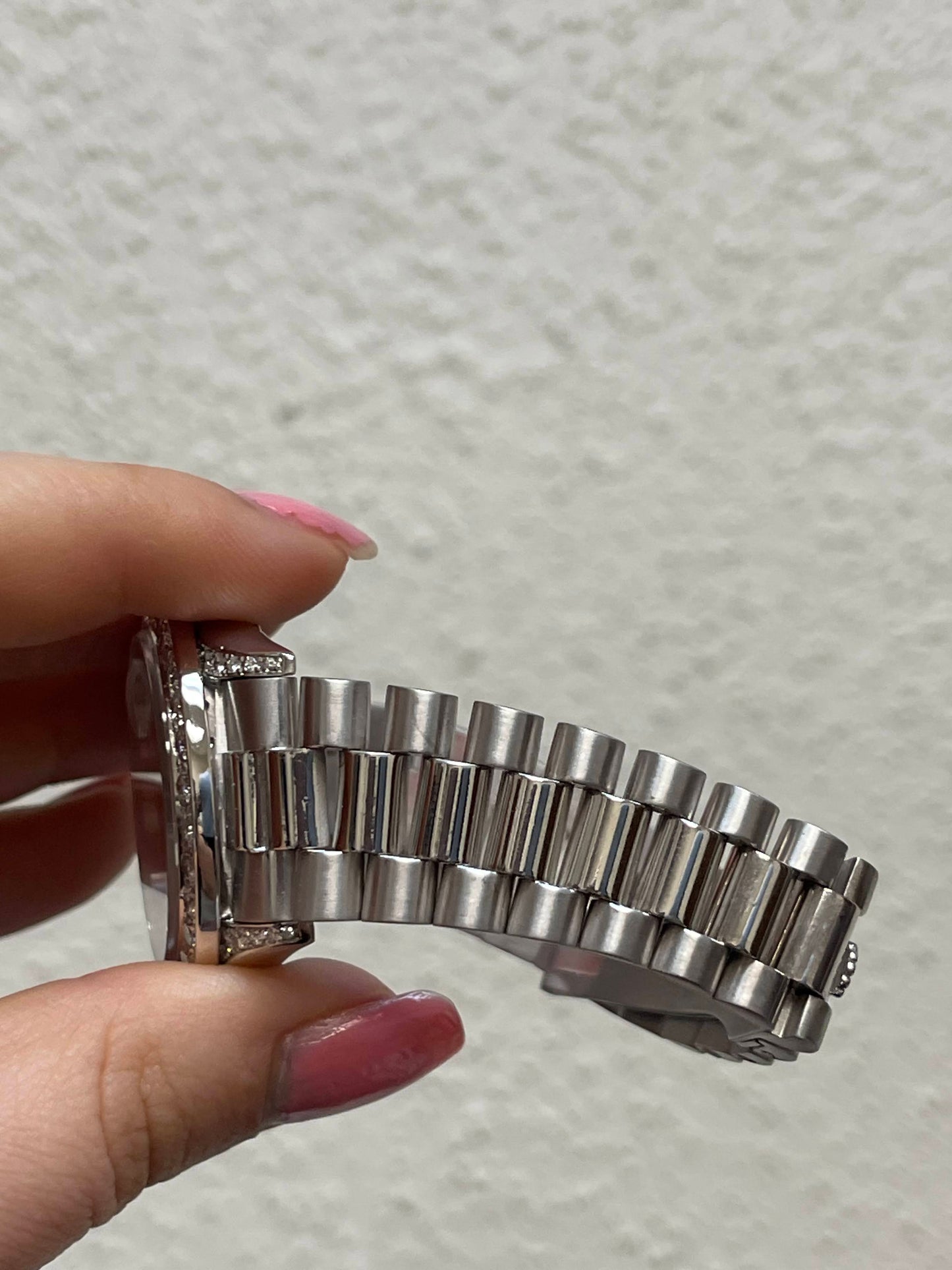 Rolex 1995 Day-Date 18296 Platinum Diamond Dial Bezel Factory Diamond Lugs 36mm