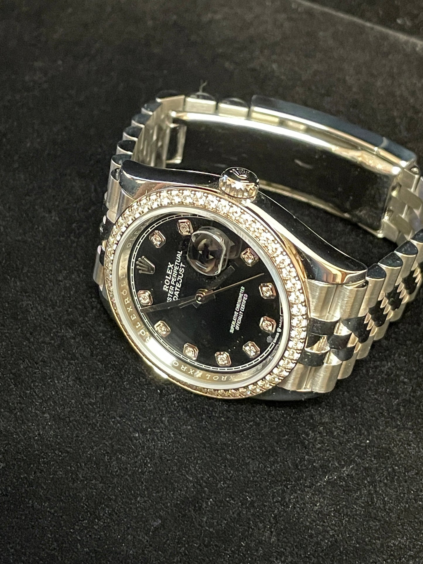 2020 Rolex Datejust 126284RBR Black Diamond Dial and Bezel SS Jubilee 36mm