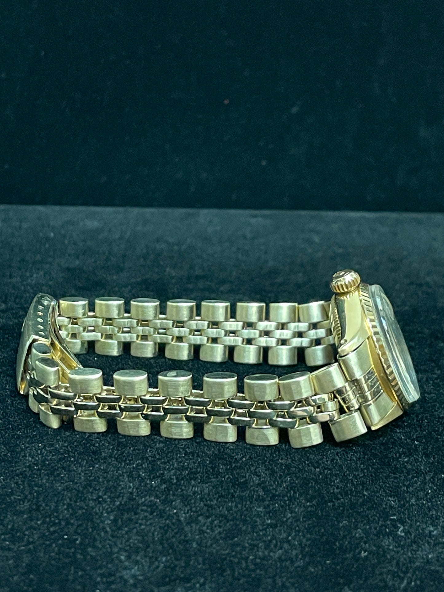 Rolex Ladies Datejust President 6517 White MOP Diam Dial Yellow Gold 26mm