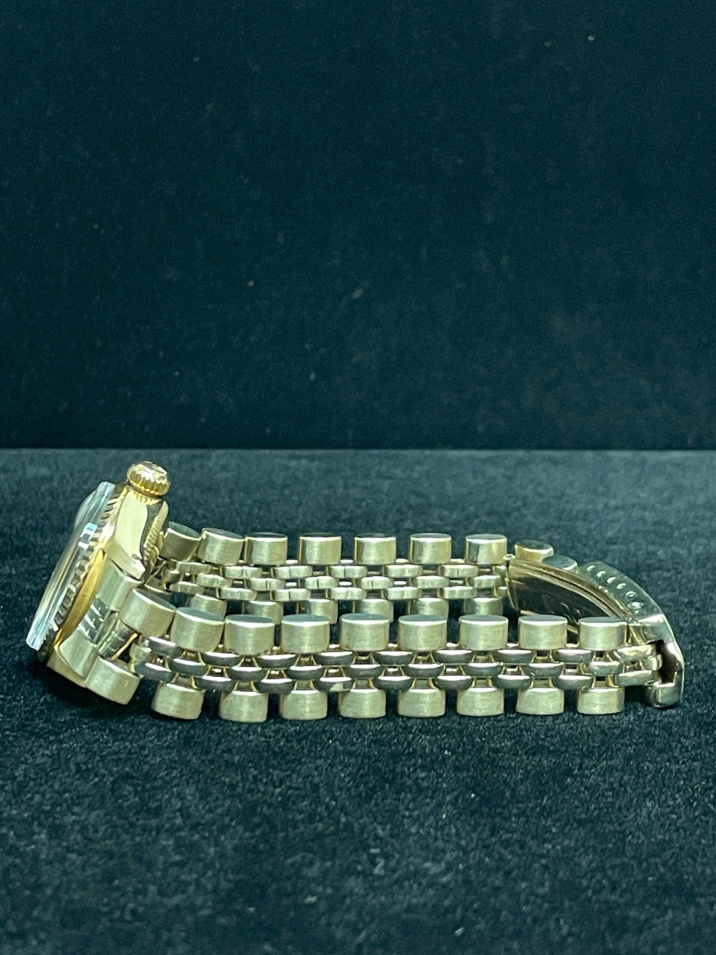 Rolex Ladies Datejust President 6517 White MOP Diam Dial Yellow Gold 26mm