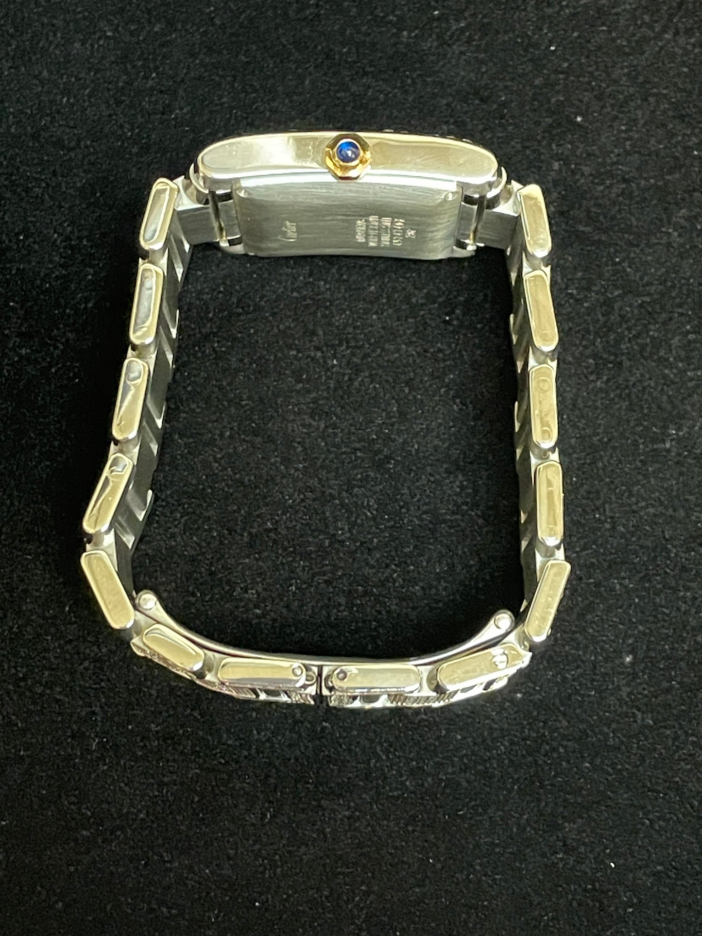 Cartier Tank 2302 Pave Arabic Rainbow Diamond Dial SS Diamond bracelet 28x32mm