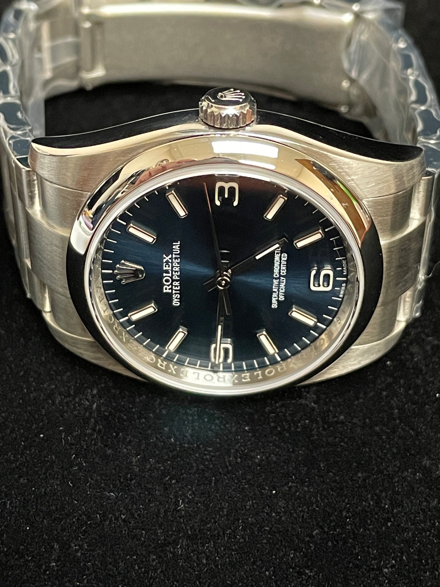 2013 Rolex Oyster Perpetual 116000 Blue Dial SS Oyster With Papers 36mm