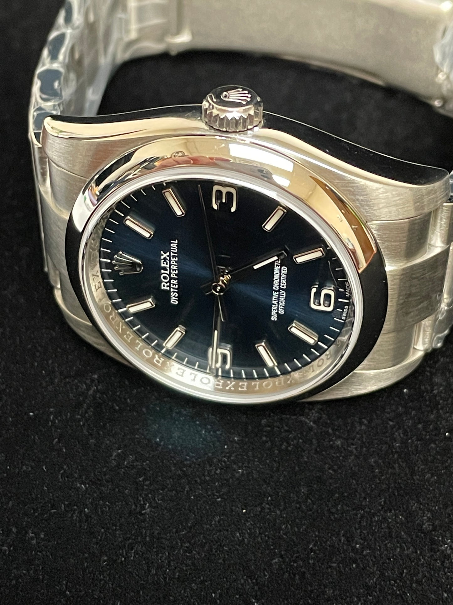 2013 Rolex Oyster Perpetual 116000 Blue Dial SS Oyster With Papers 36mm