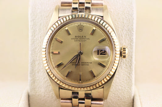 1961 Rolex Datejust 1601 Champagne Dial 14kt Rose Gold Jubilee No Papers 36mm