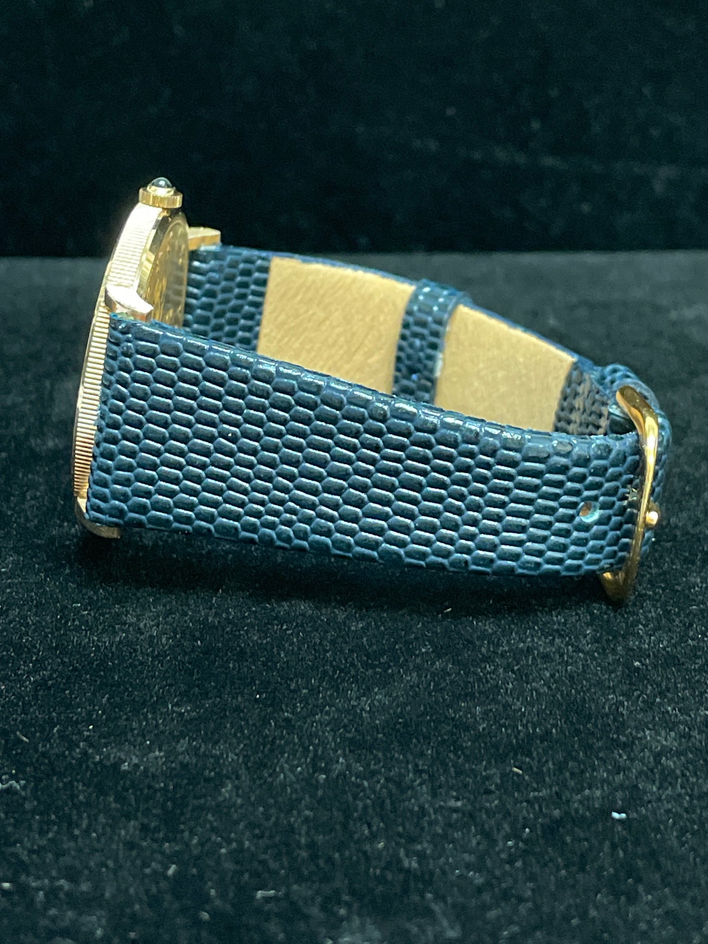 Corum Mens Double Eagle $20 Coin Quartz Yellow Gold Blue Leather Strap 35mm