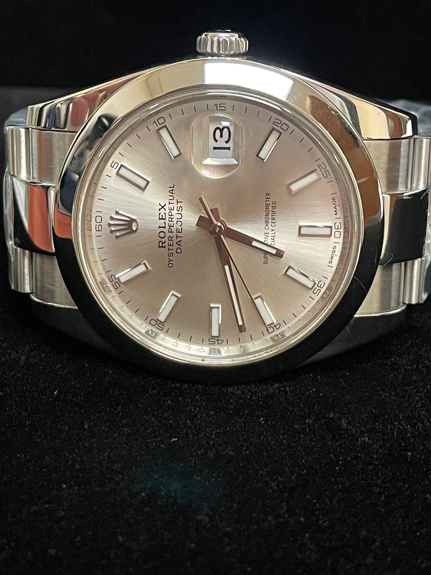 2017 Rolex Mens Datejust 126300 Silver Dial SS Oyster With Papers 41mm