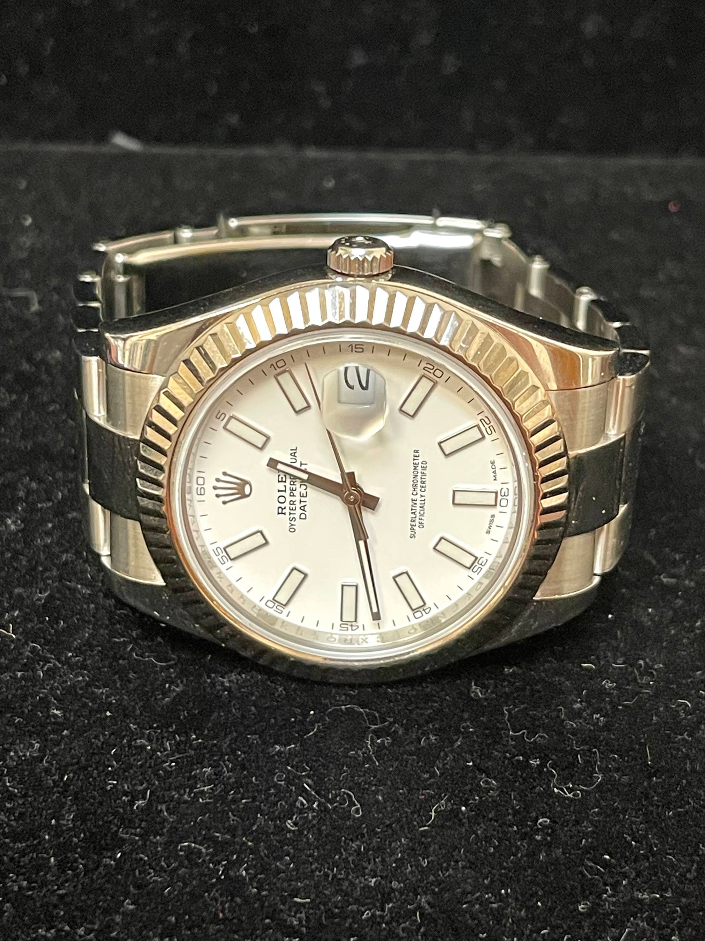 2014 Rolex Datejust 116334 White Stick Dial SS Oyster No Papers 41mm