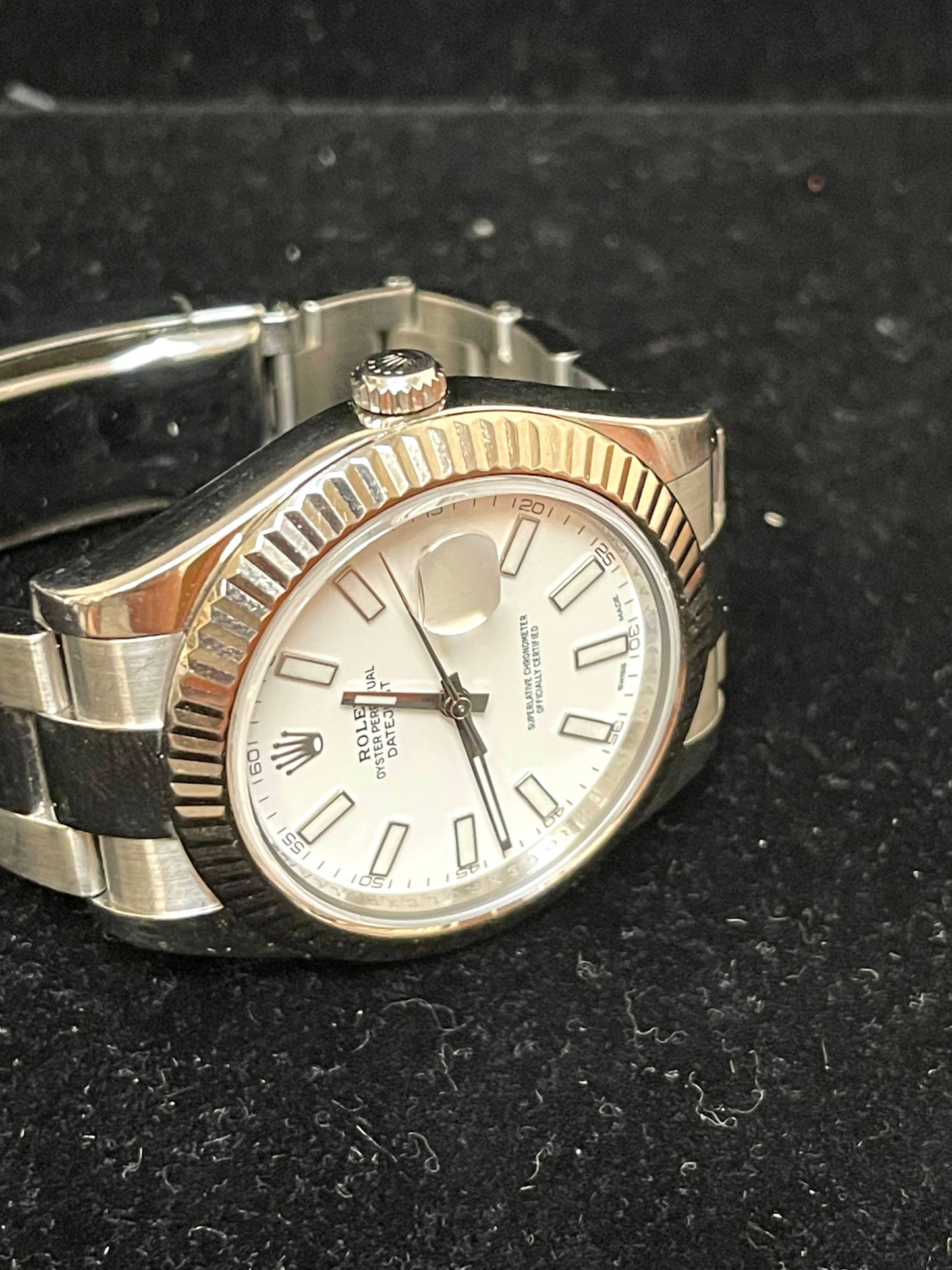 2014 Rolex Datejust 116334 White Stick Dial SS Oyster No Papers 41mm