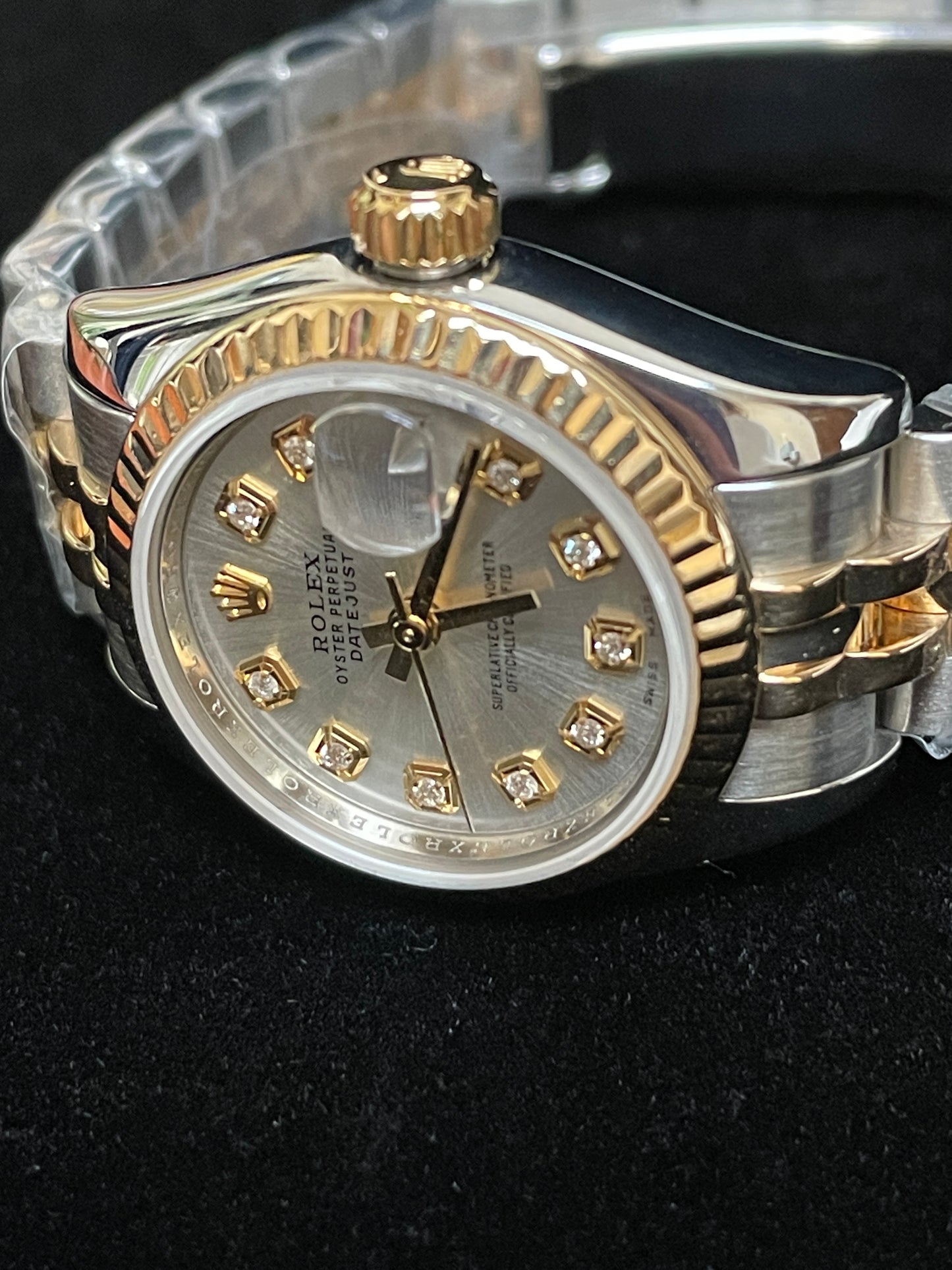 2010 Rolex Ladies Datejust 179173 Silver Diamond Dial TT Jubilee No Papers 26mm