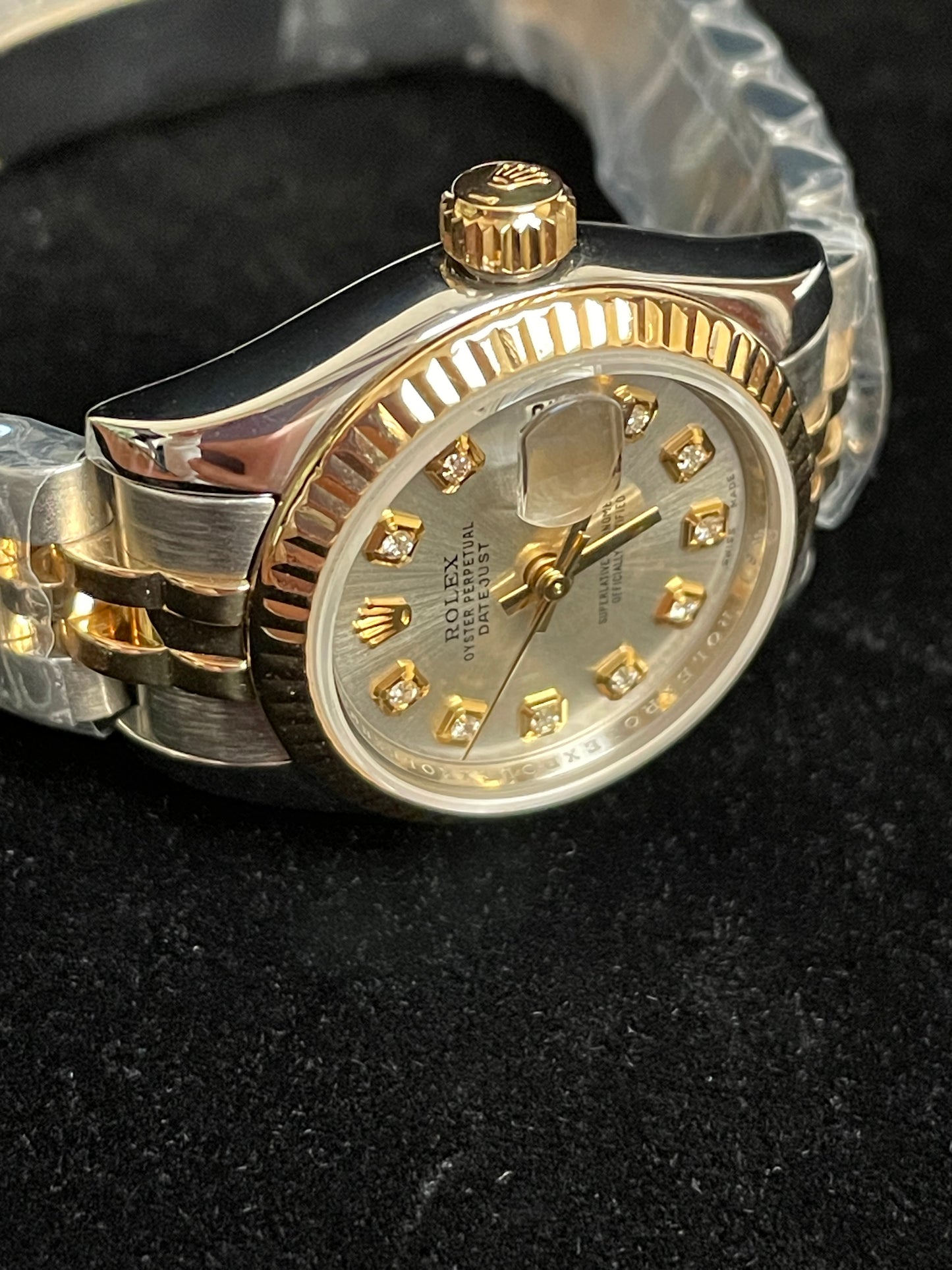 2010 Rolex Ladies Datejust 179173 Silver Diamond Dial TT Jubilee No Papers 26mm