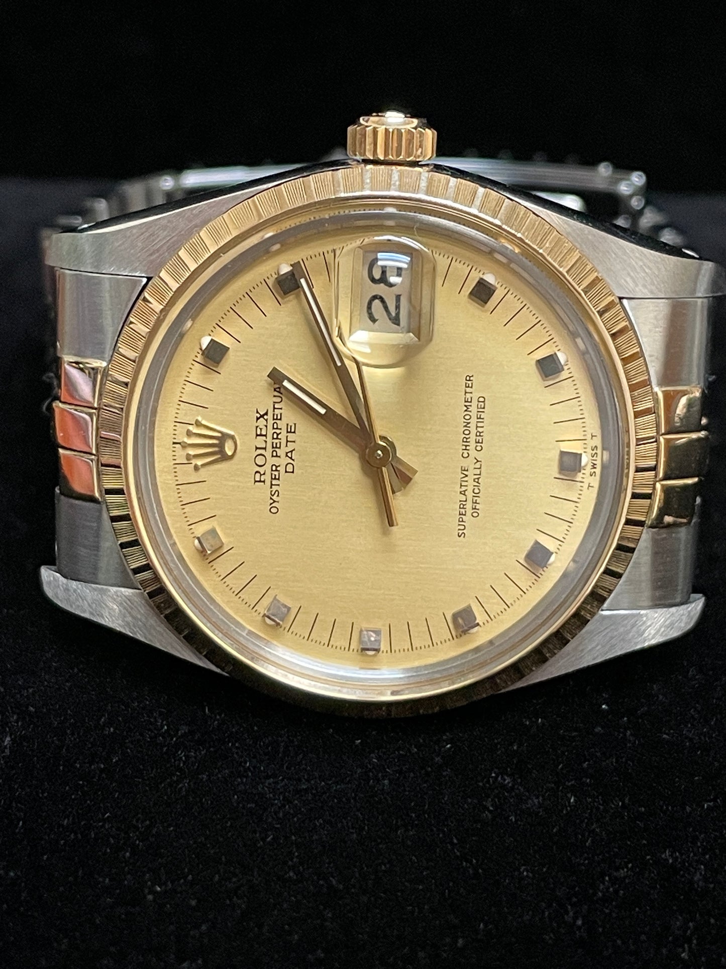 1984 Rolex Date 15053 Champagne Dial TT Jubilee No Papers 34mm