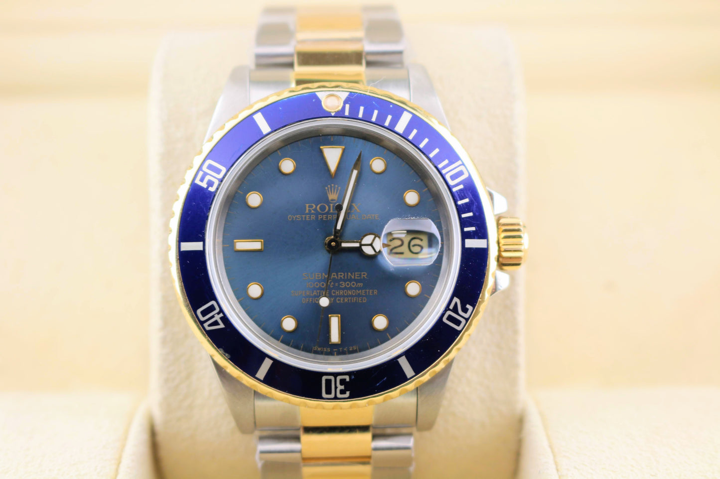 1987 Rolex Submariner 16803 Ghost Blue Spider Dial TT Oyster With Papers 40mm