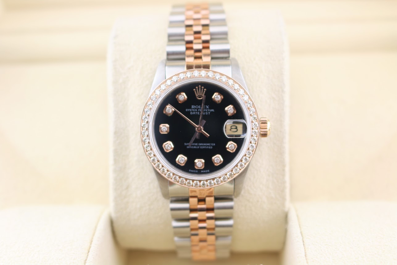 1983 Rolex Midsize Datejust 6824 Black Diamond Dial + Bezel No Papers 31mm