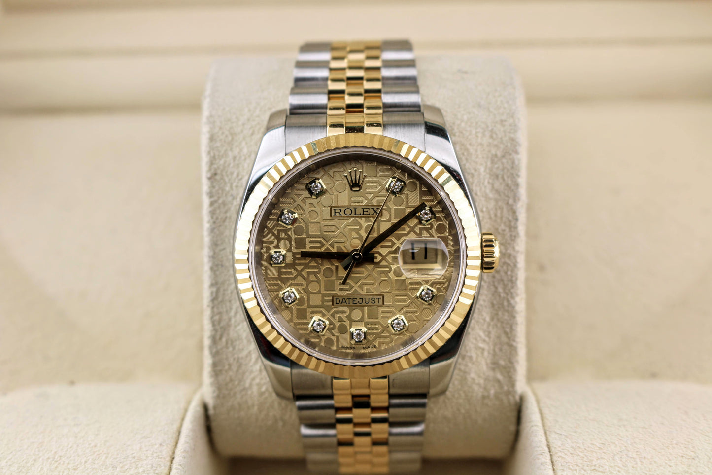 2006 Rolex Datejust 116233 Champagne Diamond Dial TT Jubilee With Papers 36mm