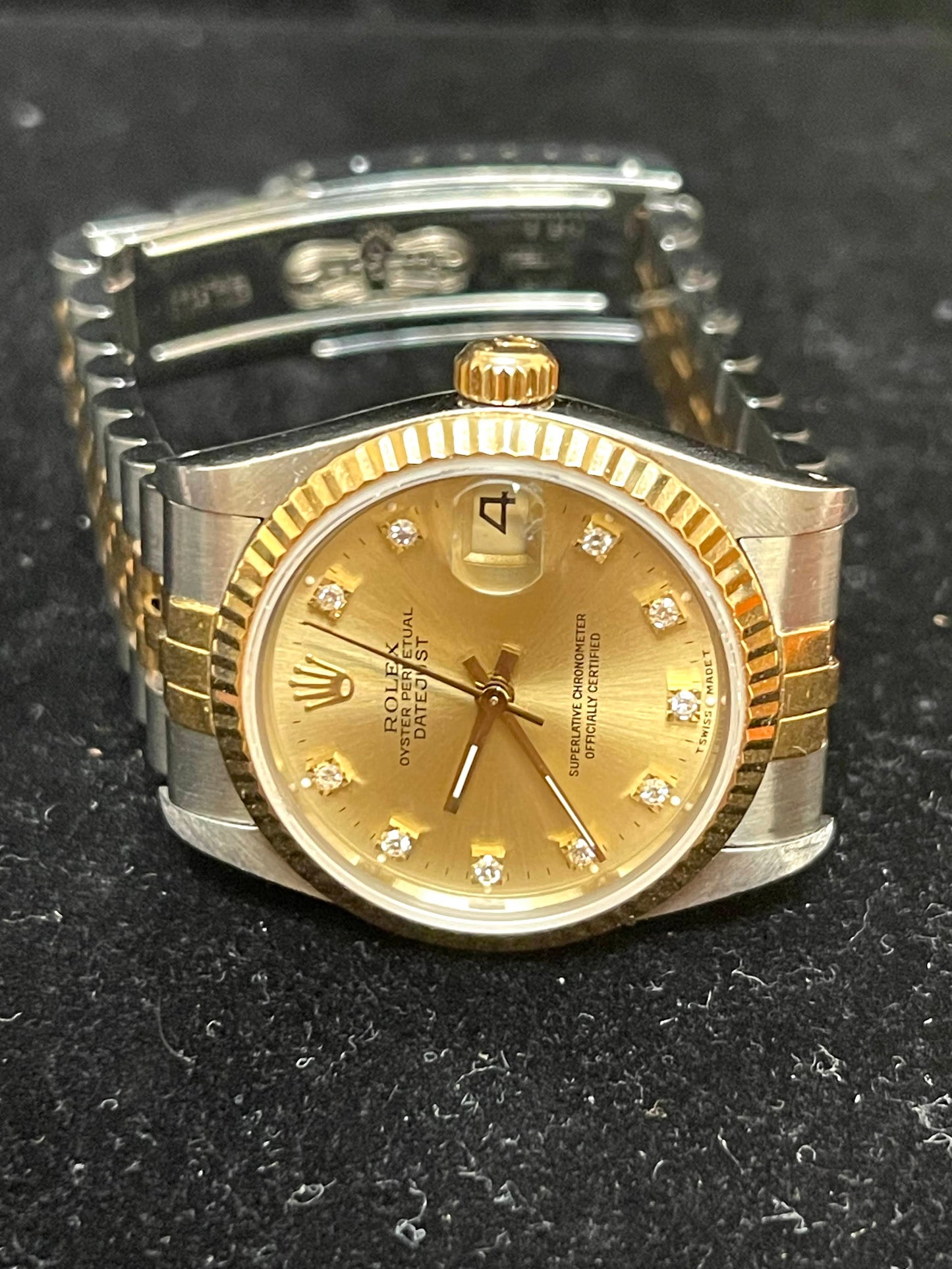 1989 Rolex Datejust Midsize 68273 Champagne Diamond Dial TT Jubilee 31mm