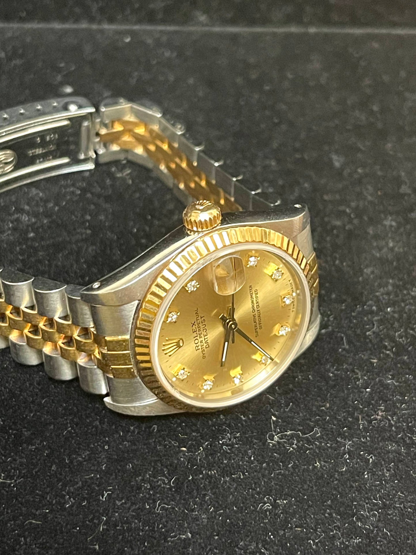 1989 Rolex Datejust Midsize 68273 Champagne Diamond Dial TT Jubilee 31mm
