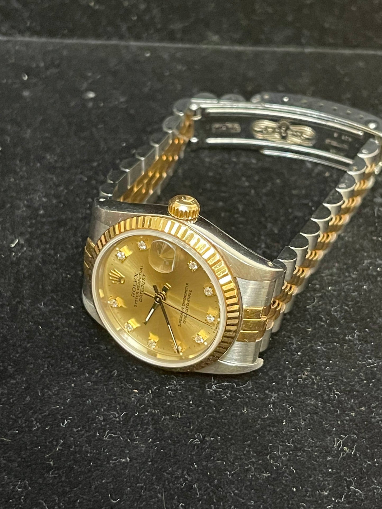 1989 Rolex Datejust Midsize 68273 Champagne Diamond Dial TT Jubilee 31mm